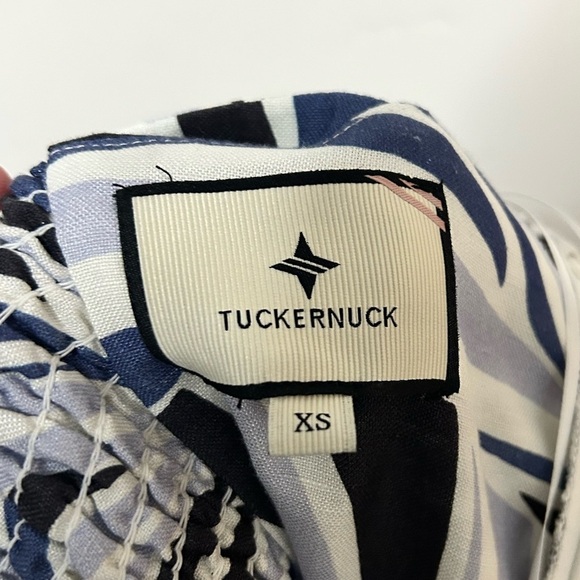 Tuckernuck Blue Palm Alston Dress sz XS Sleeveless sundress Resort Linen-Rayon - Picture 8 of 9